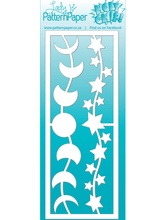 Load image into Gallery viewer, The ‘Borders’ chipboard elements pack gives you two delicate, wavey borders, one of the moon cycles and one with scattered stars. These are excellent to use as borders, dividers or could even be separated from each other and used individually.