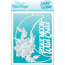 Load image into Gallery viewer, The ‘Wild’ chipboard elements set is guaranteed to melt any romantic’s heart! The set includes 1x delicate crescent moon & floral arrangement, with beautiful etched detail. And 2x wild chipboard titles that can be used together or separately.